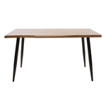 Τραπέζι Neve Pakoworld mdf Καρυδί-Πόδι Μεταλλικό Μαύρο 140x80x75εκ