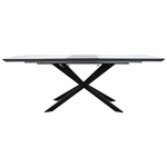 Τραπέζι Επεκτεινόμενο Palan Pakoworld mdf όψη Μαρμάρου Γκρι-Μαύρο 160-200x80x77εκ