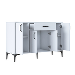 Μπουφές Luther Pakoworld Λευκό Μελαμίνης-Πόδι Μαύρο Μέταλλο 120x40x78.5εκ