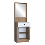 Έπιπλο Εισόδου Rockder Pakoworld Λευκό με Φυσική Απόχρωση Μελαμίνης 60x35.5x182.8εκ