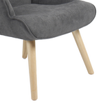 Πολυθρόνα Fluffy Pakoworld Ύφασμα Ανθρακί-Φυσικό 75x69x96εκ