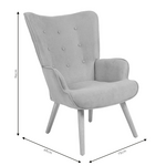 Πολυθρόνα Fluffy Pakoworld Ύφασμα Ανθρακί-Φυσικό 75x69x96εκ