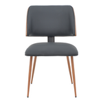 Καρέκλα Ubane Pakoworld Μαύρο pu-Πόδι Καρυδί Μέταλλο 53x62.5x85εκ