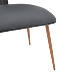 Καρέκλα Ubane Pakoworld Μαύρο pu-Πόδι Καρυδί Μέταλλο 53x62.5x85εκ