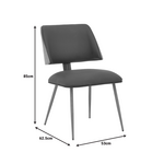 Καρέκλα Ubane Pakoworld Μαύρο pu-Πόδι Καρυδί Μέταλλο 53x62.5x85εκ