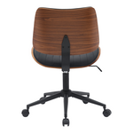 Καρέκλα Γραφείου Εργασίας Amani Pakoworld Μαύρο pu-Καρυδί Plywood 52x54x90.5εκ