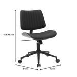 Καρέκλα Γραφείου Εργασίας Amani Pakoworld Μαύρο pu-Καρυδί Plywood 52x54x90.5εκ