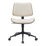 Καρέκλα Γραφείου Εργασίας Amani Pakoworld Μπεζ pu-Καρυδί Plywood 52x54x90.5εκ