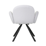 Πολυθρόνα Garzele Inart Λευκό Μπουκλέ Ύφασμα-Πόδι Μαύρο Μέταλλο 68x66x82.5εκ