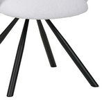 Πολυθρόνα Garzele Inart Λευκό Μπουκλέ Ύφασμα-Πόδι Μαύρο Μέταλλο 68x66x82.5εκ