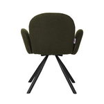 Πολυθρόνα Garzele Inart Πράσινο Μπουκλέ Ύφασμα-Πόδι Μαύρο Μέταλλο 68x66x82.5εκ