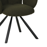 Πολυθρόνα Garzele Inart Πράσινο Μπουκλέ Ύφασμα-Πόδι Μαύρο Μέταλλο 68x66x82.5εκ