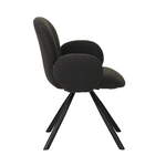 Πολυθρόνα Garzele Inart Ανθρακί Ύφασμα-Πόδι Μαύρο Μέταλλο 68x66x82.5εκ