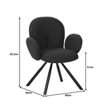 Πολυθρόνα Garzele Inart Ανθρακί Ύφασμα-Πόδι Μαύρο Μέταλλο 68x66x82.5εκ