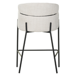 Σκαμπό Μπαρ Tolerse Inart Μπεζ Ύφασμα-Πόδι Μαύρο Μέταλλο