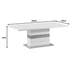 Τραπέζι Zoekrin Inart Λευκό mdf 200x100x76εκ