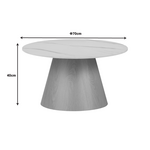 Βοηθητικό Τραπέζι Soleire Inart Λευκό Μαρμάρου Sintered Stone Φ70x40εκ