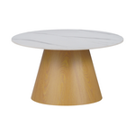 Βοηθητικό Τραπέζι Soleire Inart Λευκό Μαρμάρου Sintered Stone Φ70x40εκ