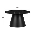 Βοηθητικό Τραπέζι Fabrin Inart Μαύρο Μαρμάρου Sintered Stone-Μαύρο Μέταλλο Φ70x40εκ