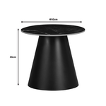 Βοηθητικό Τραπέζι Fabrin Inart Μαύρο Μαρμάρου Sintered Stone-Μαύρο Μέταλλο Φ50x46εκ