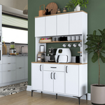 Mπουφές με Ράφι Cordie Pakoworld Λευκό Μελαμίνης 120x40x184.2εκ