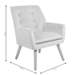 Πολυθρόνα Likable Pakoworld Ύφασμα Γκρι-Φυσικό 67x89x86εκ