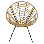 Πολυθρόνα Naoki Pakoworld pe Φυσικό-Μέταλλο Μαύρο Πόδι 78x74x87εκ