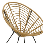 Πολυθρόνα Naoki Pakoworld pe Φυσικό-Μέταλλο Μαύρο Πόδι 78x74x87εκ