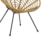 Πολυθρόνα Naoki Pakoworld pe Φυσικό-Μέταλλο Μαύρο Πόδι 78x74x87εκ