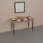Τραπέζι Polkan Pakoworld oak Μελαμίνης-Μαύρο Μέταλλο 120x60x73εκ