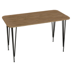 Τραπέζι Polkan Pakoworld oak Μελαμίνης-Μαύρο Μέταλλο 120x60x73εκ