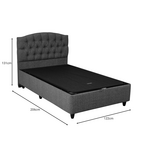 Κρεβάτι Lanse Pakoworld Μονό με Αποθηκευτικό Χώρο Μπουκλέ Ανθρακί 120x200εκ