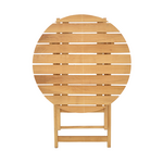 Τραπέζι Letna Pakoworld Πτυσσόμενο Μασίφ Ξύλο Οξιάς σε Φυσική Απόχρωση Φ60x74.5εκ