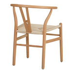 Καρέκλα Wishbone Pakoworld Rubberwood-Σχοινί σε Φυσική Απόχρωση 50x51x80εκ
