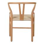 Καρέκλα Wishbone Pakoworld Rubberwood-Σχοινί σε Φυσική Απόχρωση 50x51x80εκ