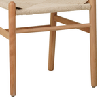 Καρέκλα Wishbone Pakoworld Rubberwood-Σχοινί σε Φυσική Απόχρωση 50x51x80εκ