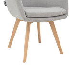 Πολυθρόνα Safira Pakoworld Ύφασμα σε Γκρι Απόχρωση με Φυσικό Χρώμα Ξύλινο Πόδι 57x58x84εκ