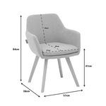 Πολυθρόνα Safira Pakoworld Ύφασμα σε Γκρι Απόχρωση με Φυσικό Χρώμα Ξύλινο Πόδι 57x58x84εκ