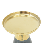 Βοηθητικό Τραπέζι Kunlo Inart Χρυσό Χρώμιο-Μαύρο Γυαλί Φ50x53.5εκ