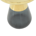 Βοηθητικό Τραπέζι Kunlo Inart Χρυσό Χρώμιο-Μαύρο Γυαλί Φ50x53.5εκ