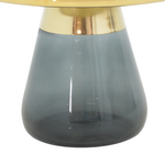 Βοηθητικό Τραπέζι Lafo Inart Χρυσό Χρώμιο-Μαύρο Γυαλί Φ60x42εκ