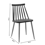 Τραπεζαρία Aurora-Natali Pakoworld σετ 3τεμ pp-mdf σε Μαύρη-Φυσική Απόχρωση 80x80x76εκ