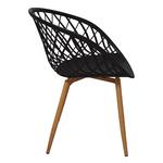 Τραπεζαρία Ezra-Julita Pakoworld σετ 3τεμ pp-mdf σε Μαύρη-Φυσική Απόχρωση Φ80x73εκ