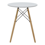 Τραπεζαρία Ezra-Julita Pakoworld σετ 3τεμ pp-mdf σε Λευκό-Φυσική Απόχρωση Φ60x73εκ