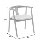 Πολυθρόνα Gernine Pakoworld Μασίφ Ξύλο Οξιάς και Σχοινί σε Φυσική Απόχρωση 56x49x73εκ