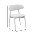 Καρέκλα Ubene Pakoworld Rubberwood και Ύφασμα σε Φυσική και Μπεζ Απόχρωση 46x58x79εκ