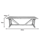 Τραπέζι Smarious Pakoworld Teak Ξύλο σε Φυσική Απόχρωση 250x100x78εκ