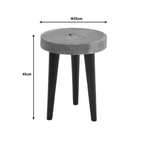 Βοηθητικό Τραπέζι Labous Pakoworld Suar Ξύλο σε Φυσική-Μαύρη Απόχρωση Φ35x45εκ