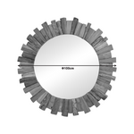 Καθρέπτης Rounder Pakoworld Teak Ξύλο σε Φυσική Απόχρωση Φ100x5εκ