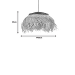 Φωτιστικό Οροφής Hengiole Inart Sisal σε Φυσικό-Μαύρο Χρώμα Φ60x40εκ